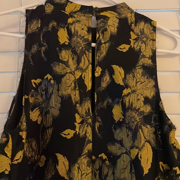 Anthropologie Navy Blue-Yellow Midi Dress - Picture 5 of 7